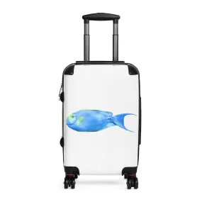 Light Blue and Yellow Fish Cabin Suitcase