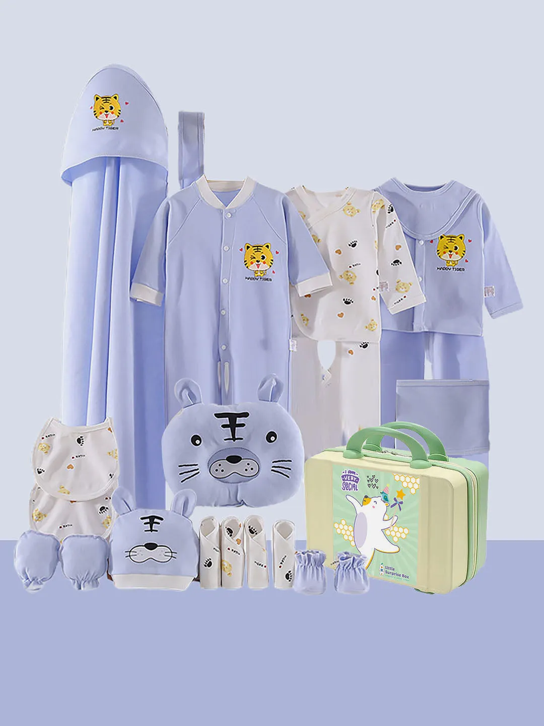 Little Surprise Box 21 Pcs Baby Newborn Baby Girl/ Boy All Season Wear Gift Hamper With Suitcase