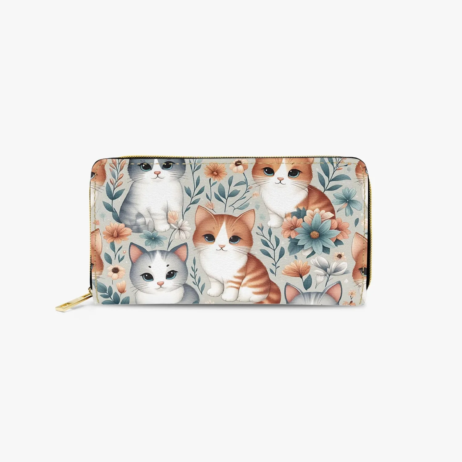 Long Type Zipper Purse - Cats