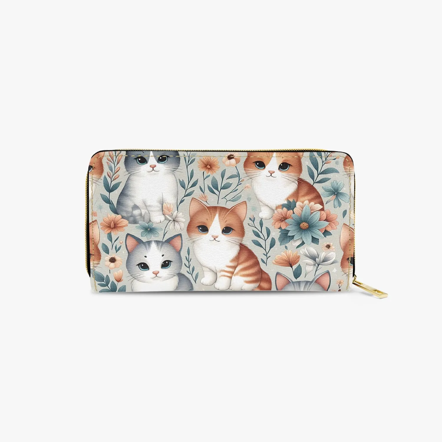 Long Type Zipper Purse - Cats