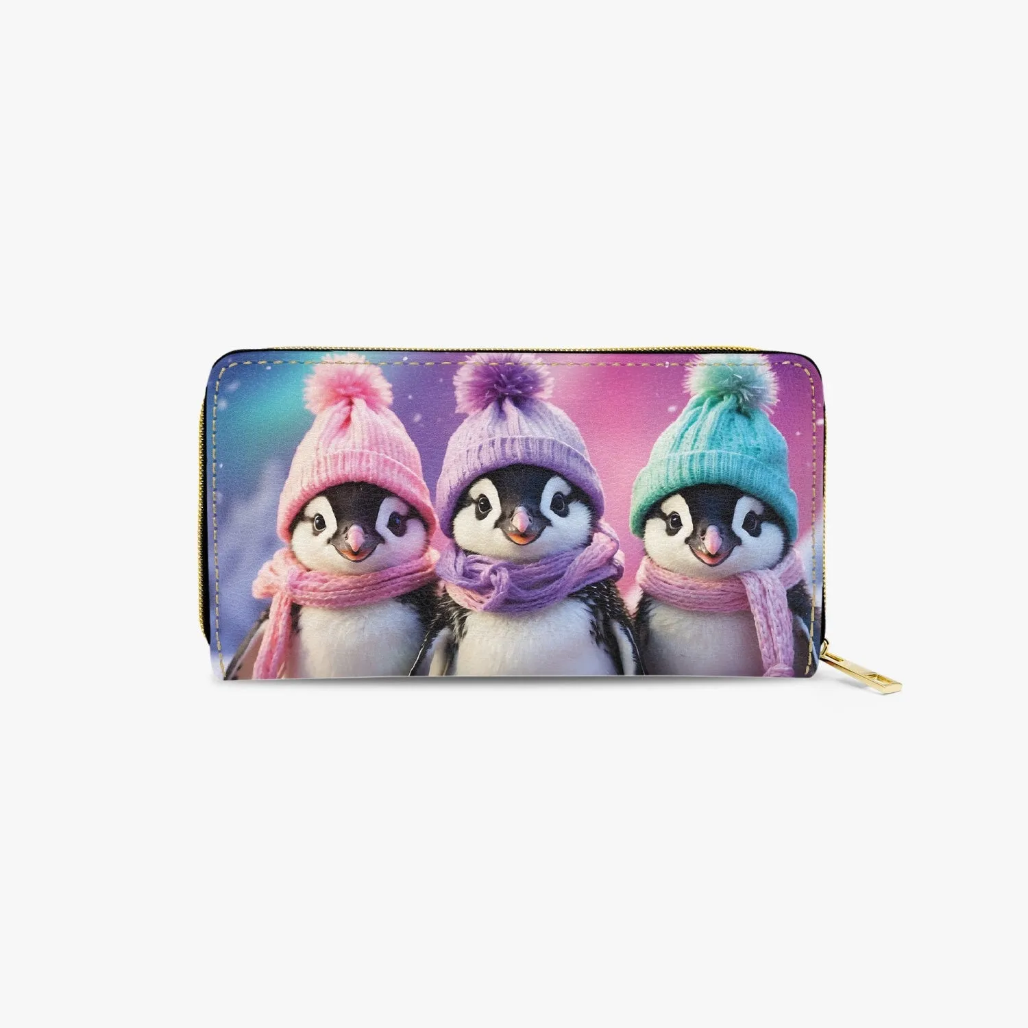 Long Type Zipper Purse - Christmas, Penguins