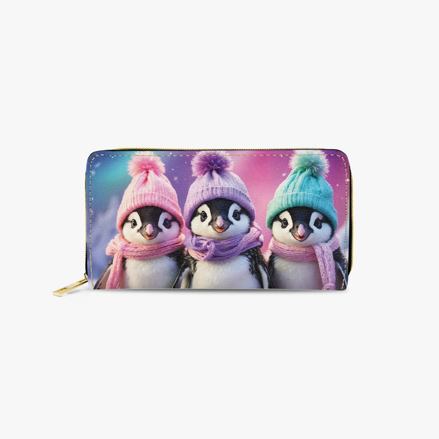 Long Type Zipper Purse - Christmas, Penguins