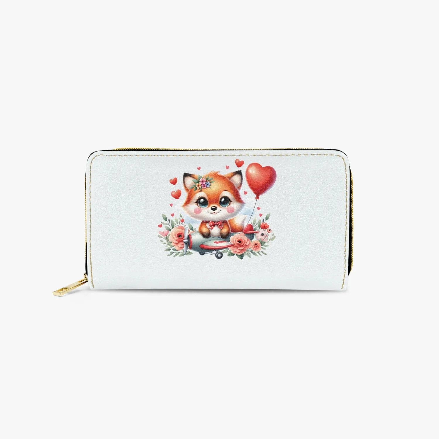 Long Type Zipper Purse - Fox in Plane