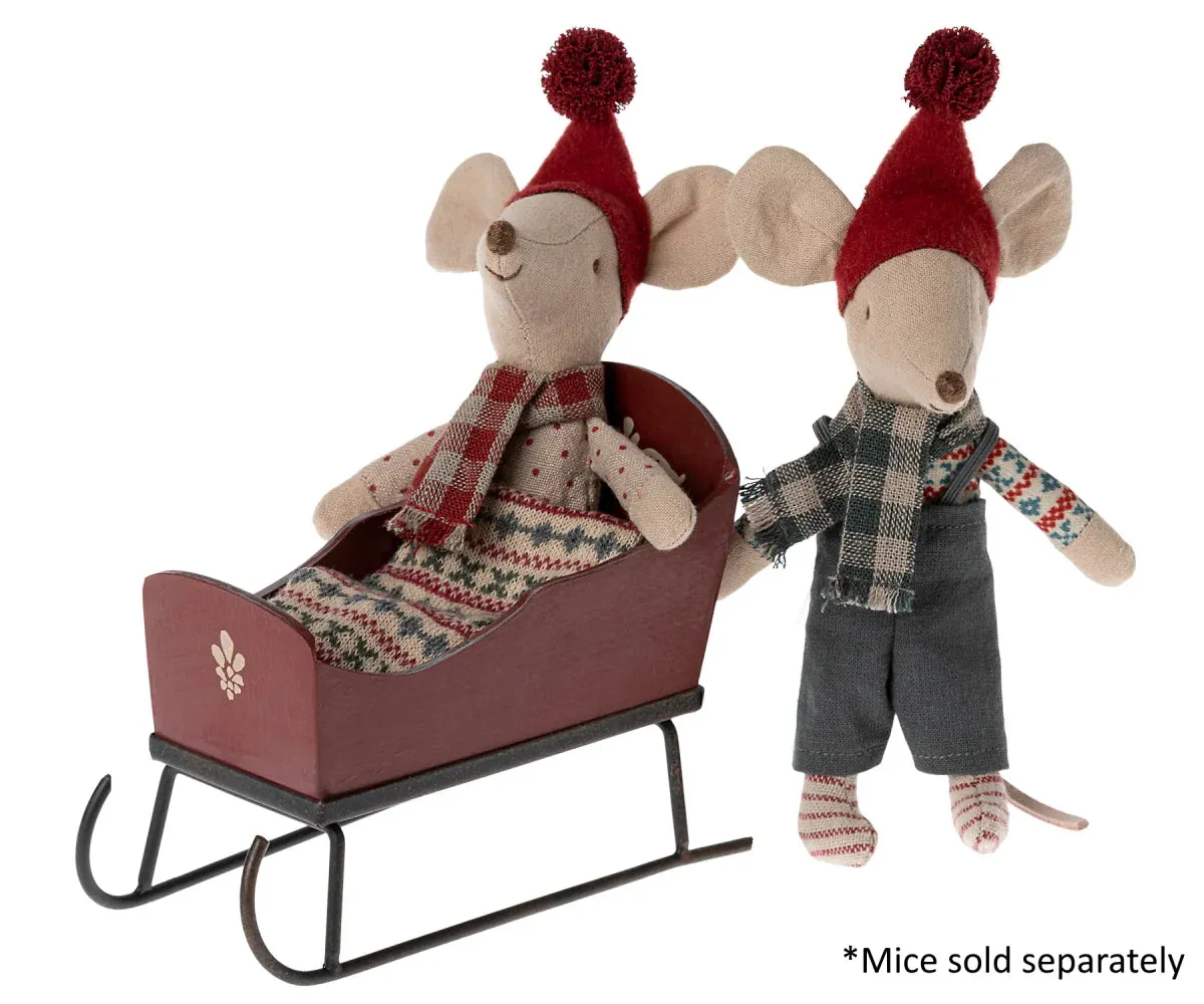 Maileg Sleigh for Mouse Red 3yrs 