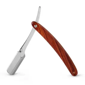 Manetto Shavette Straight Razor With Wooden Handle