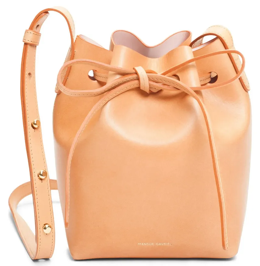 Mansur Gavriel Mini Bucket Bag in Camello Dolly