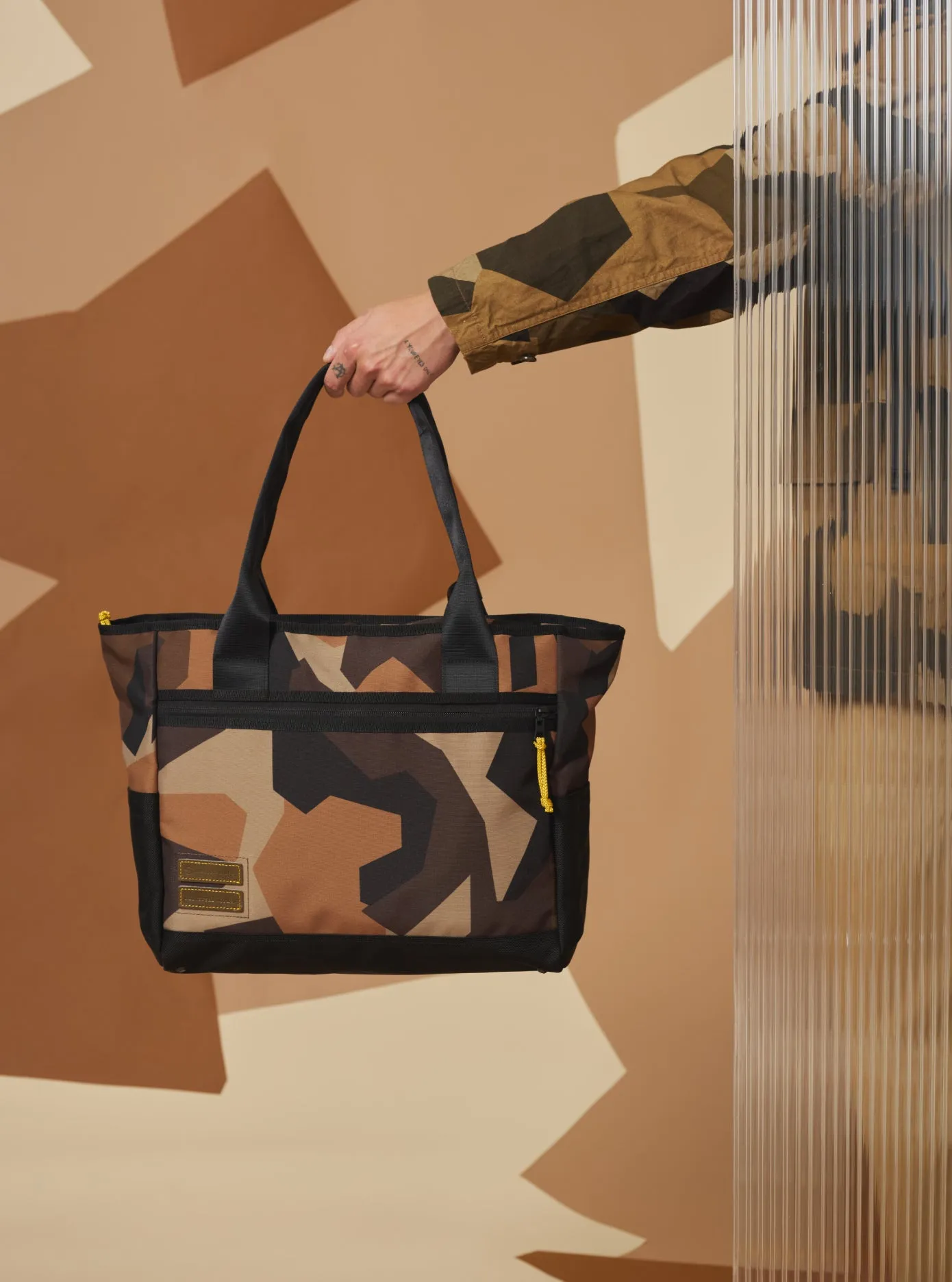 master-piece x Universal Works Tote Bag in Camo Recycled Tech Canvas