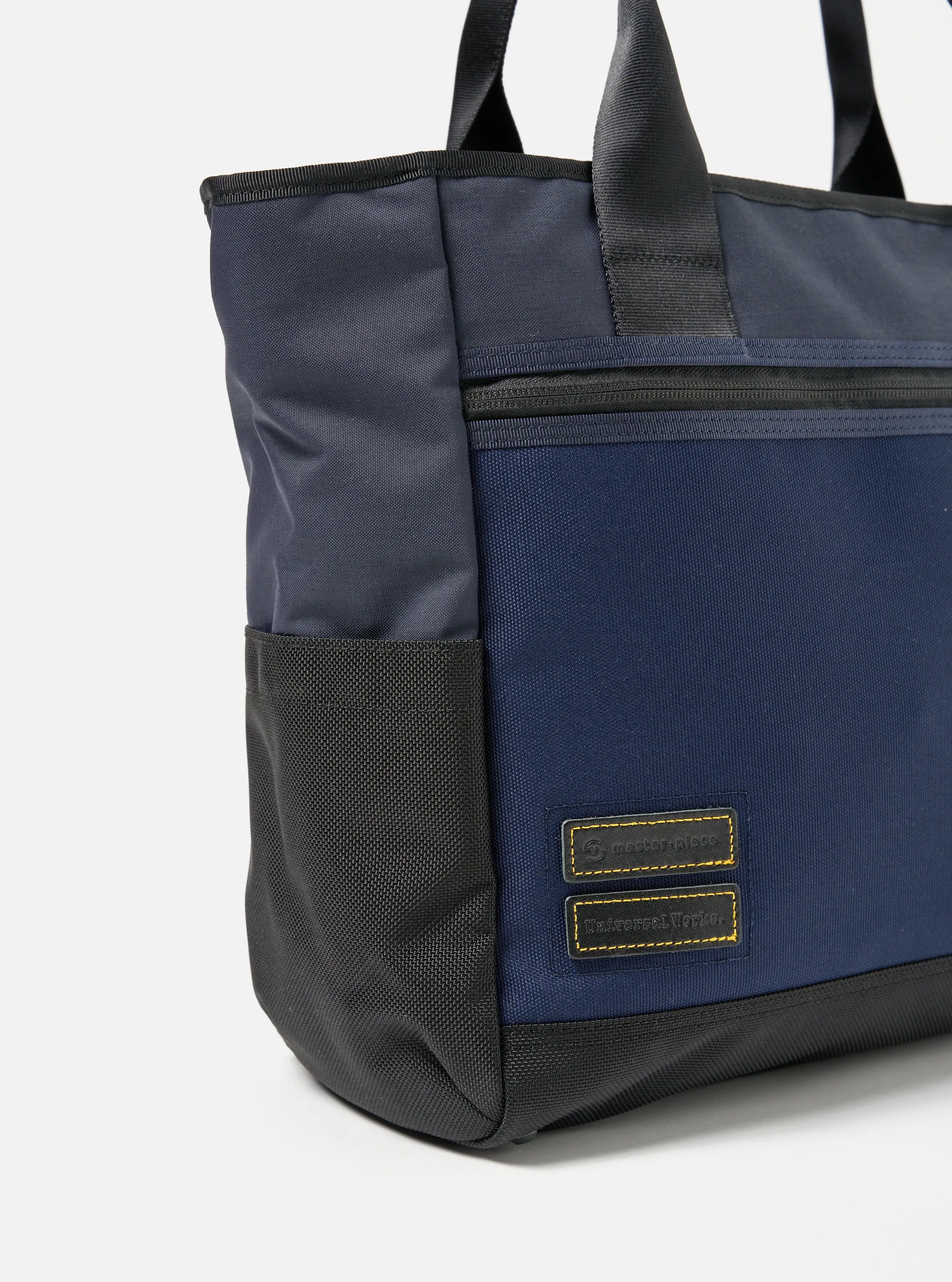 master-piece x Universal Works Tote Bag in Navy Recycled Tech Canvas