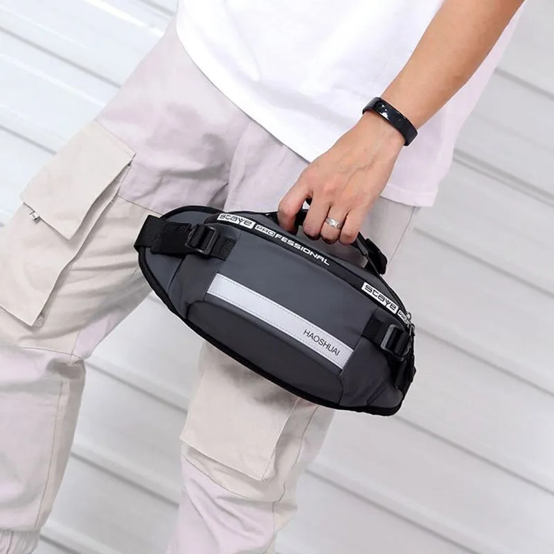 Men Waterproof Anti theft Reflective Outdoor Chest Bag Belt Waist