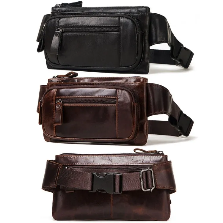 MH562 Leather Men Waste Bags Multifunctional Retro Messenger Bag(Brown)