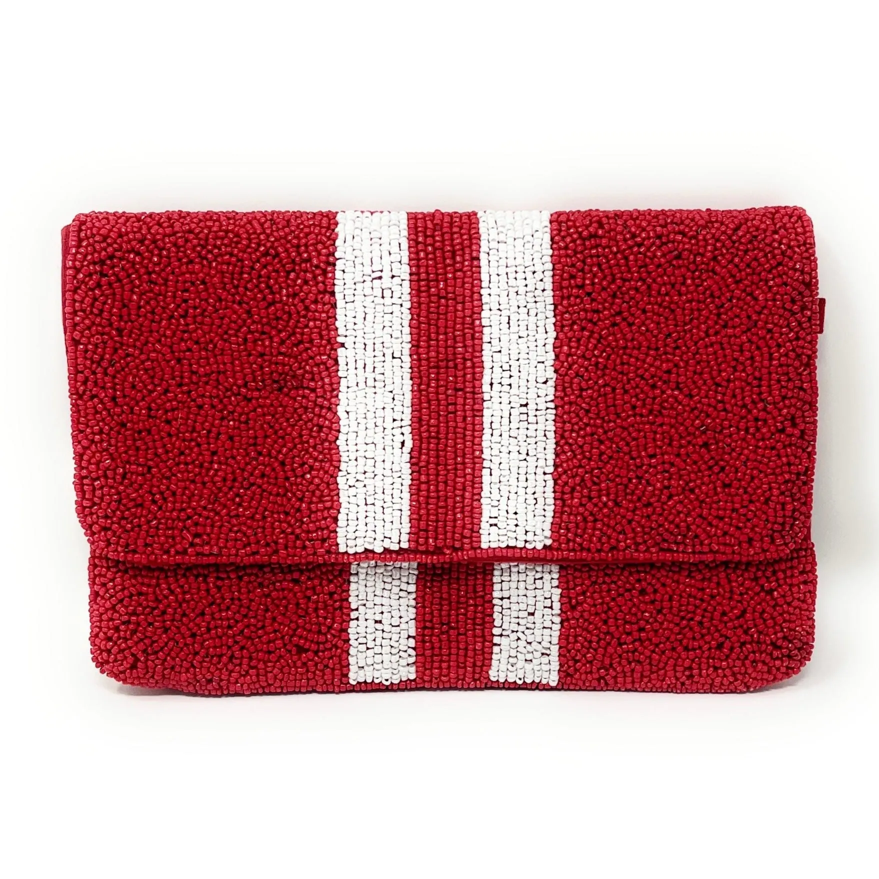 Mini Red Beaded Clutch Purse