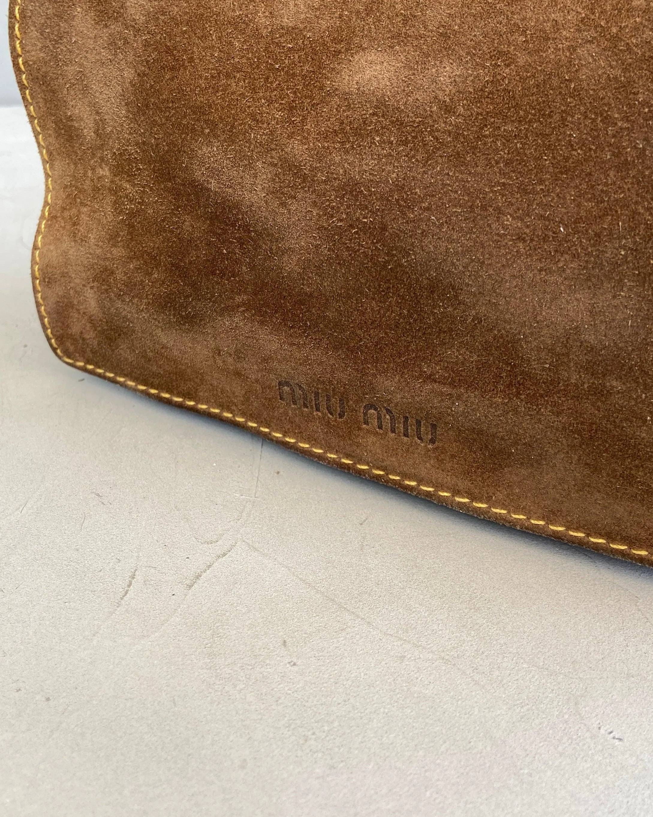 MIU MIU SUEDE LEATHER SIDE BAG