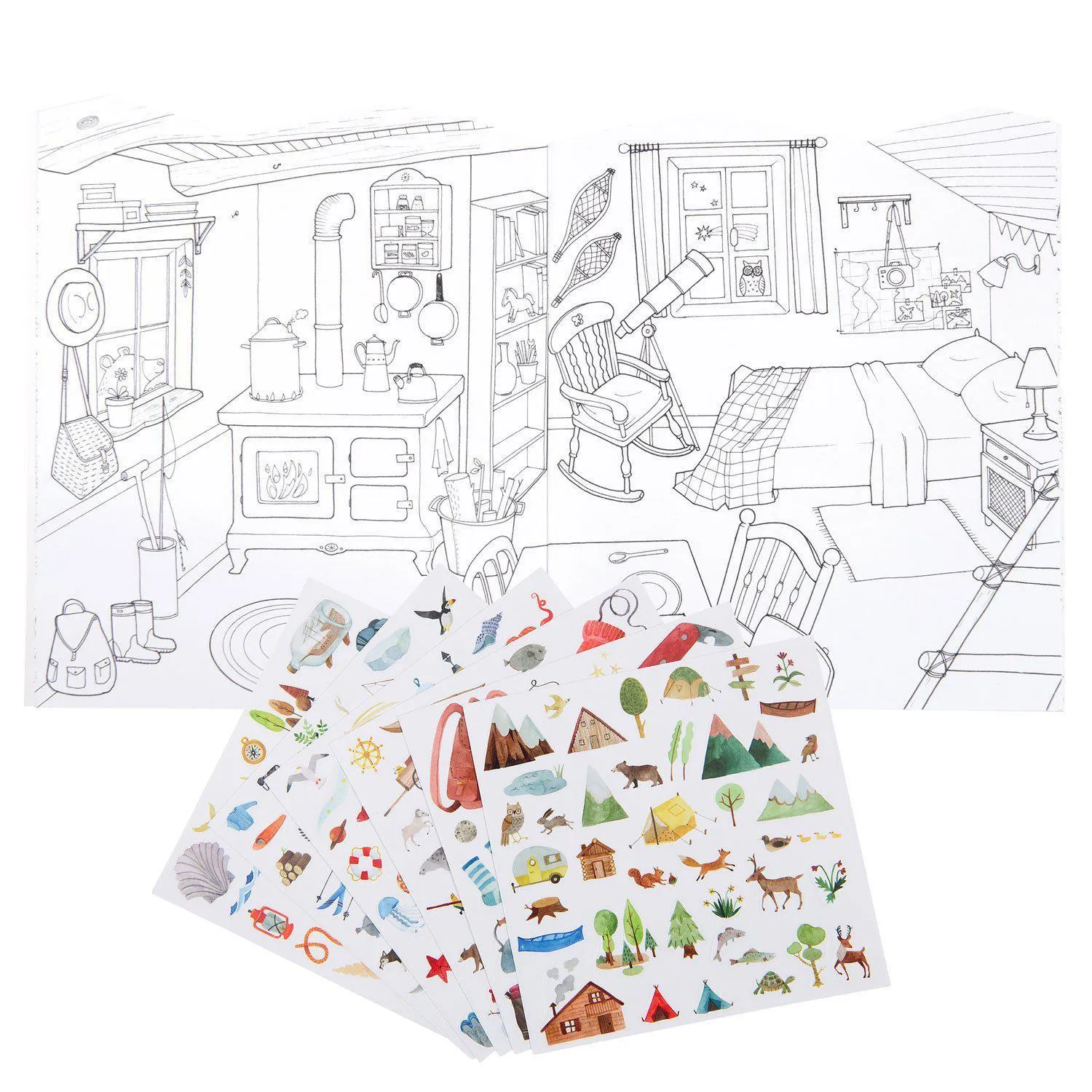 Moulin Roty - Explorer colouring   sticker book