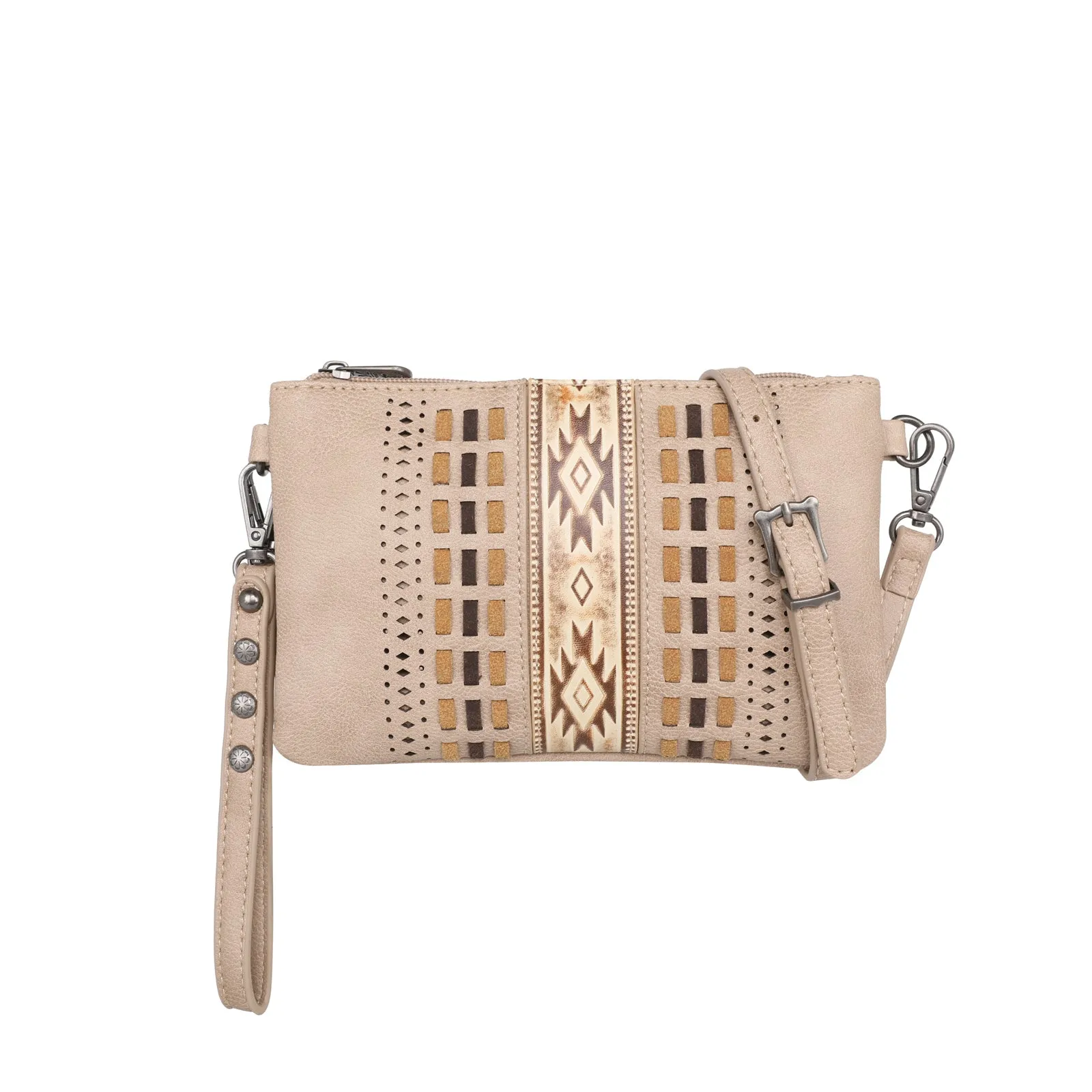 MW1153-181 Montana West Aztec Embossed Collection Clutch/Crossbody