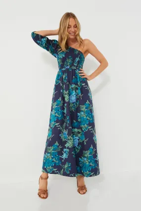 Navy Escala Floral Anha Maxi Dress