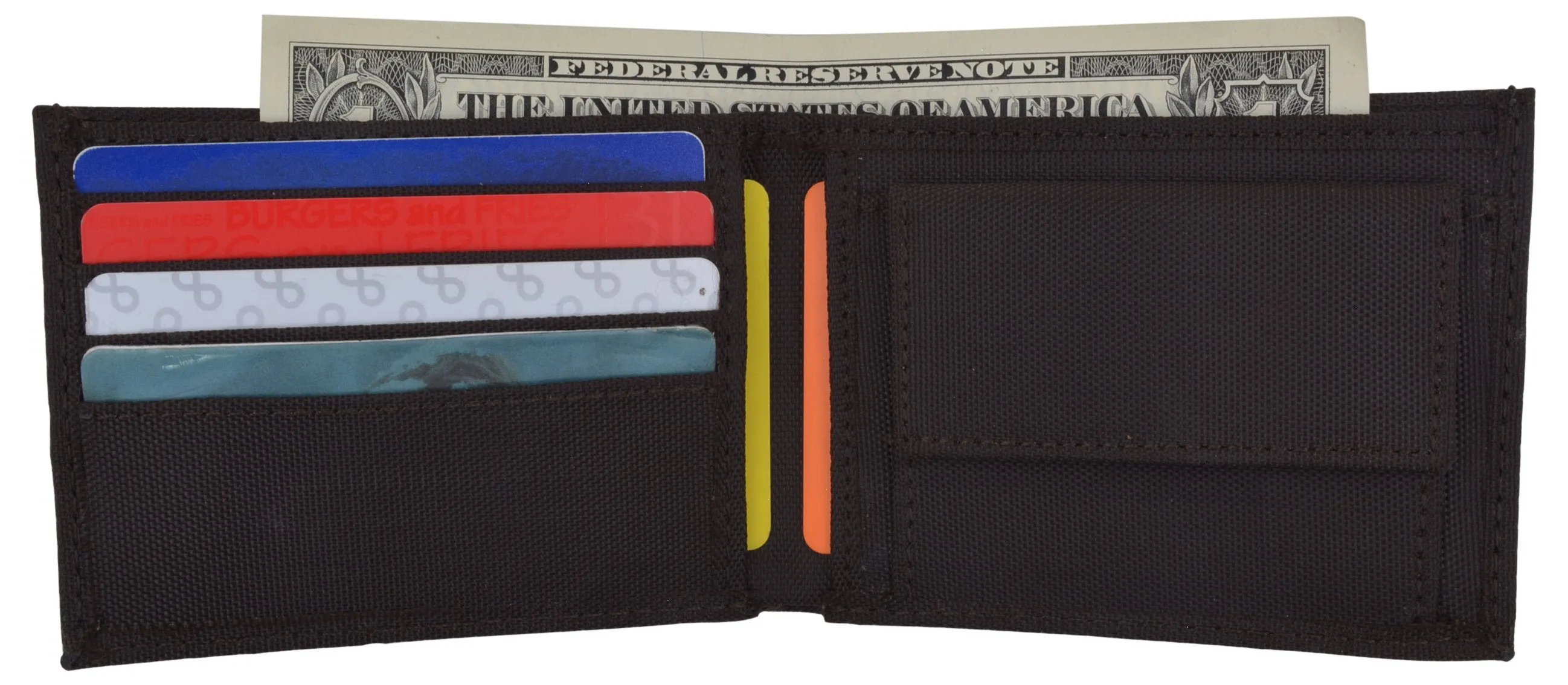 New Boys Slim Thin Nylon Bifold Wallet with Coin Pouch T300