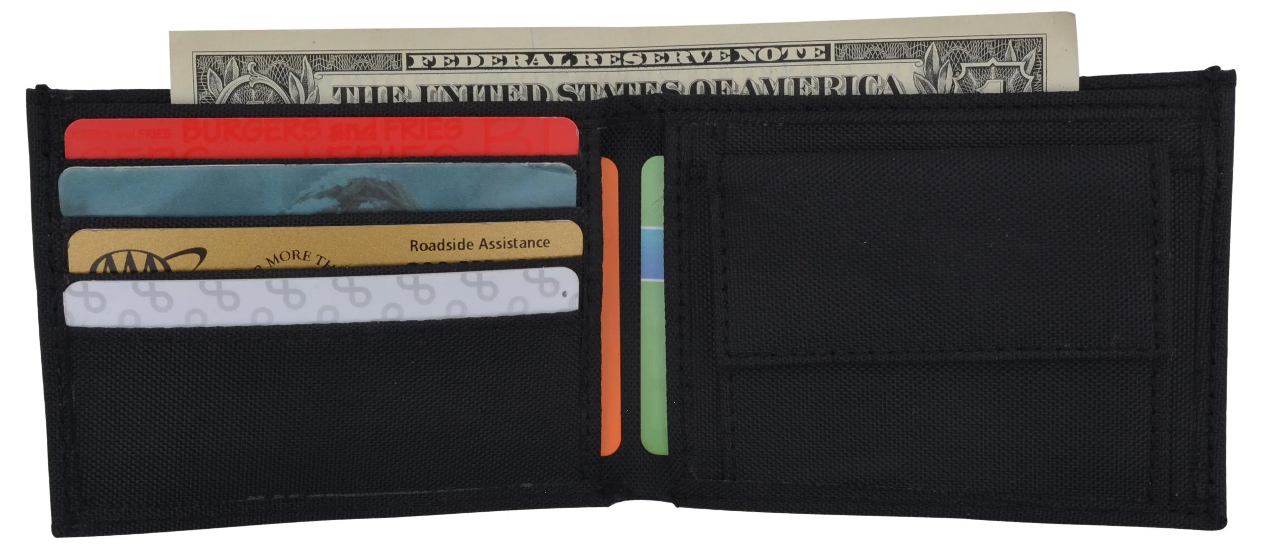 New Boys Slim Thin Nylon Bifold Wallet with Coin Pouch T300