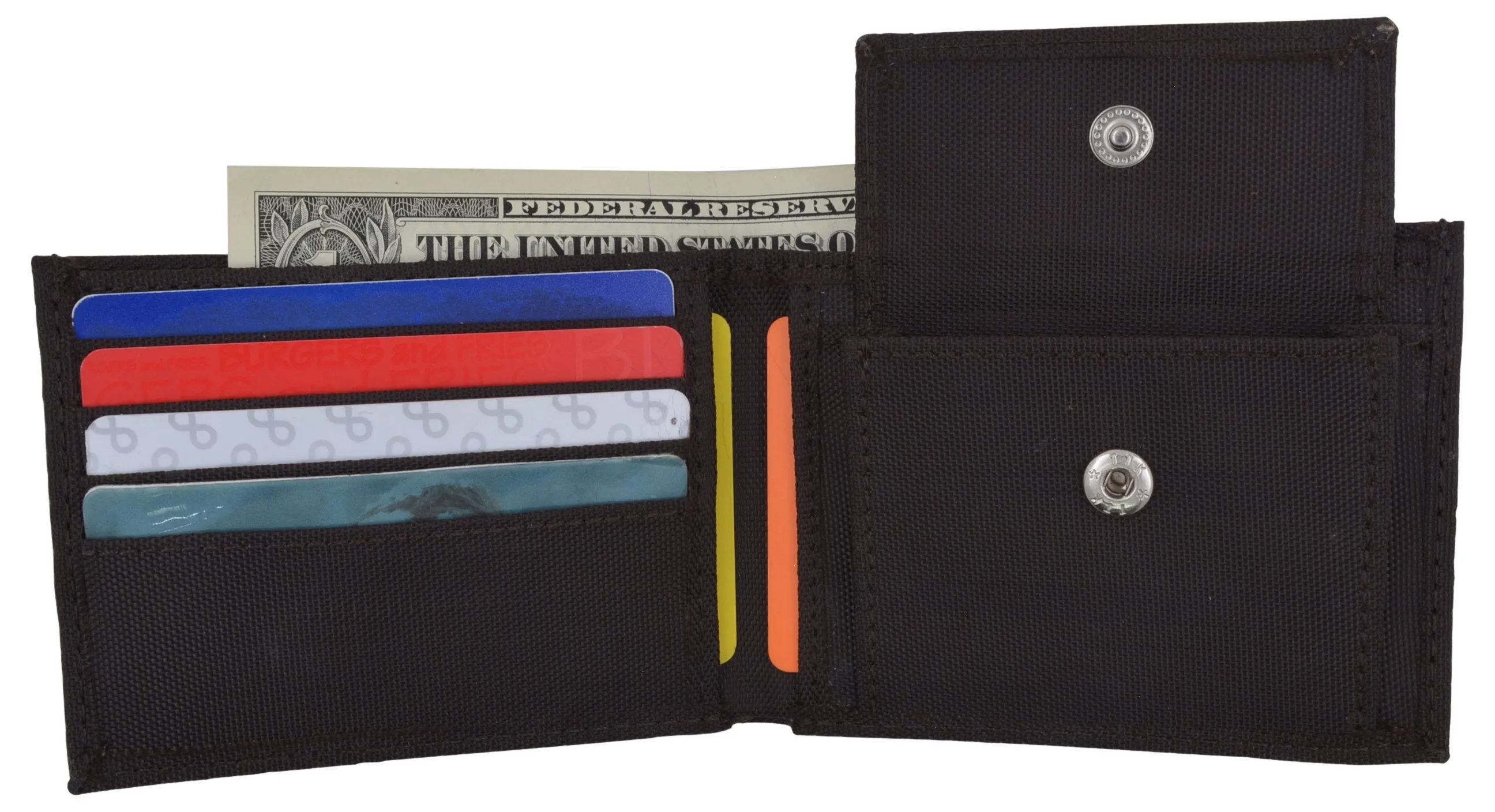 New Boys Slim Thin Nylon Bifold Wallet with Coin Pouch T300