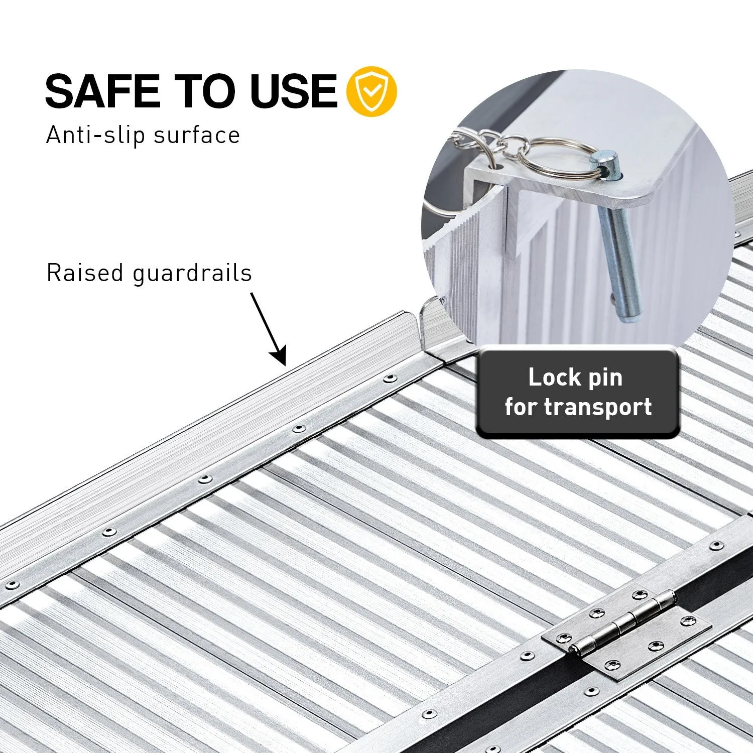 Non-slip 4ft Foldable Aluminium Wheelchair Ramp - Rigg