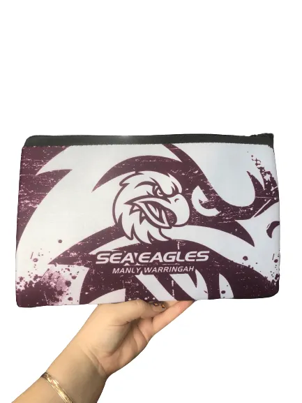 NRL Pencil Case - NEW DESIGN - Manly Sea Eagles - School - Work - Large