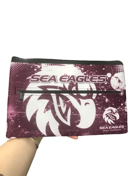 NRL Pencil Case - NEW DESIGN - Manly Sea Eagles - School - Work - Large