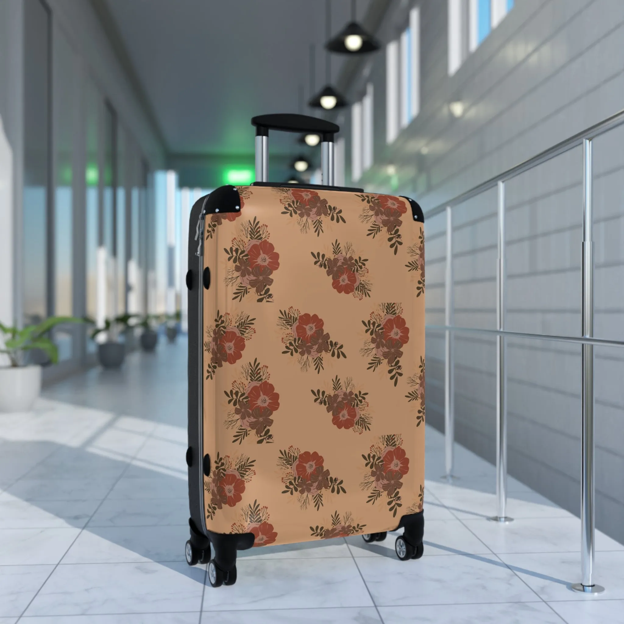 Nude Floral Traveler Suitcase