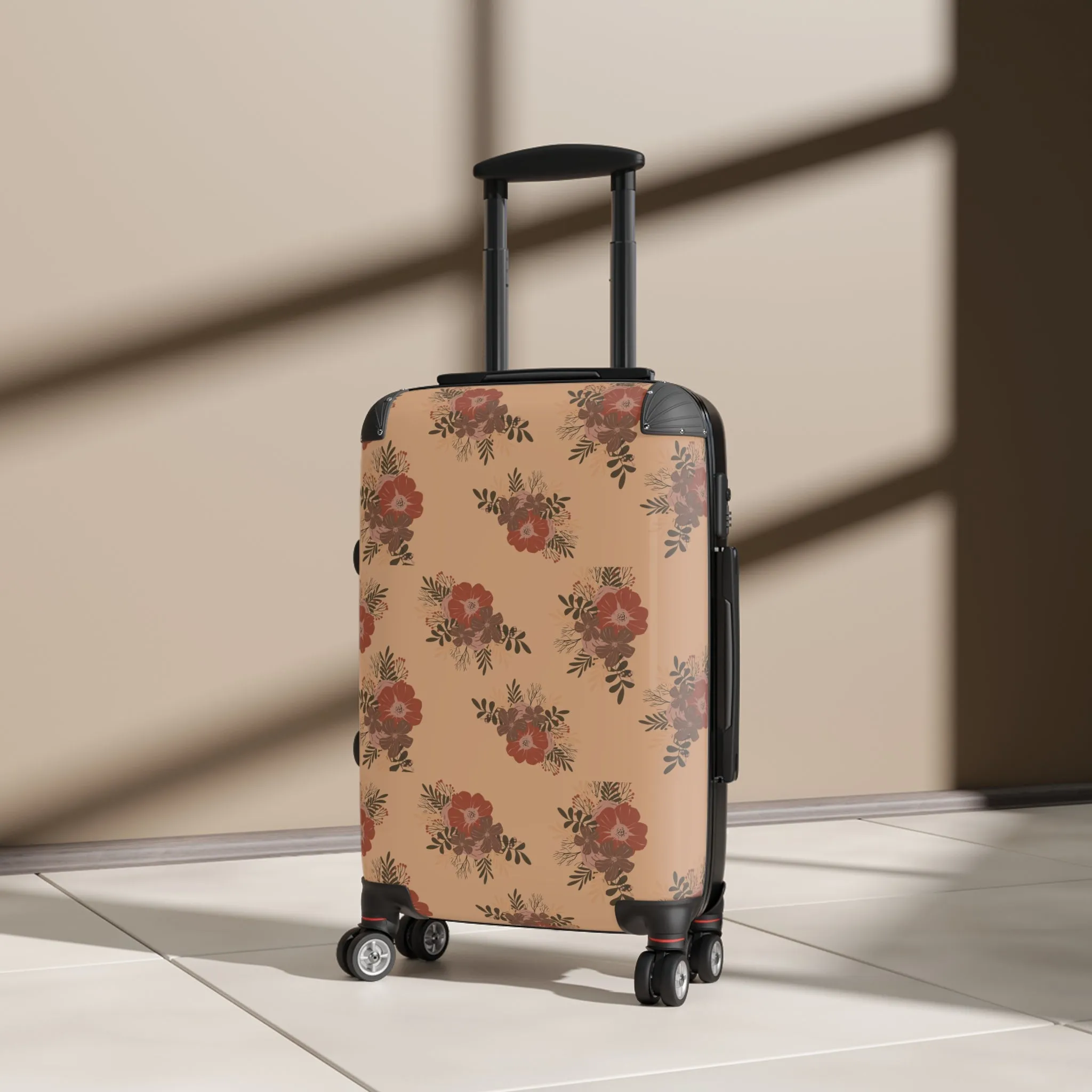 Nude Floral Traveler Suitcase