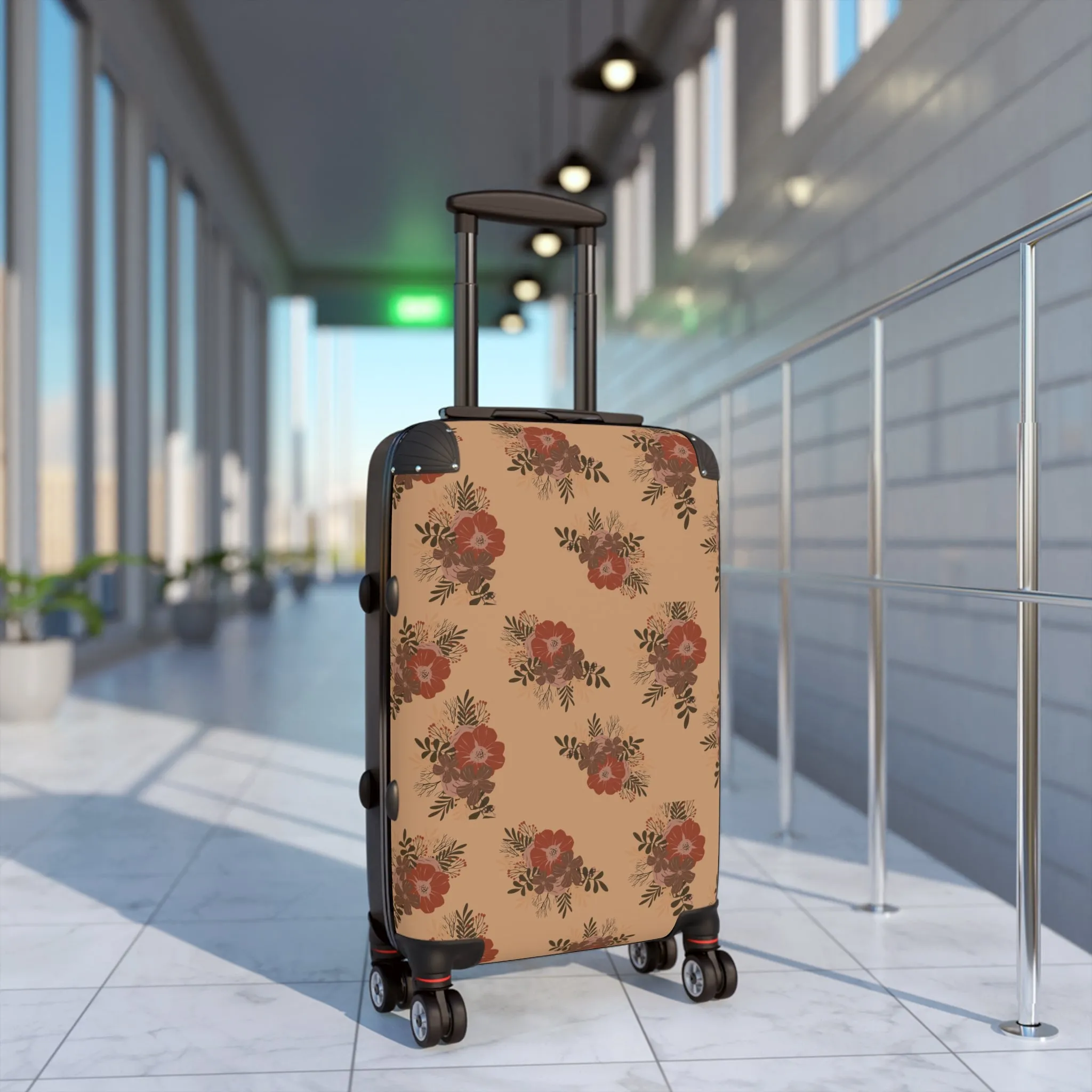 Nude Floral Traveler Suitcase