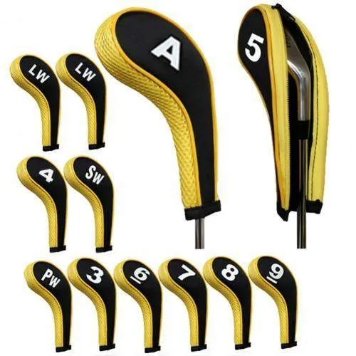 Numbered & Zippered Golf Club Headcover Set