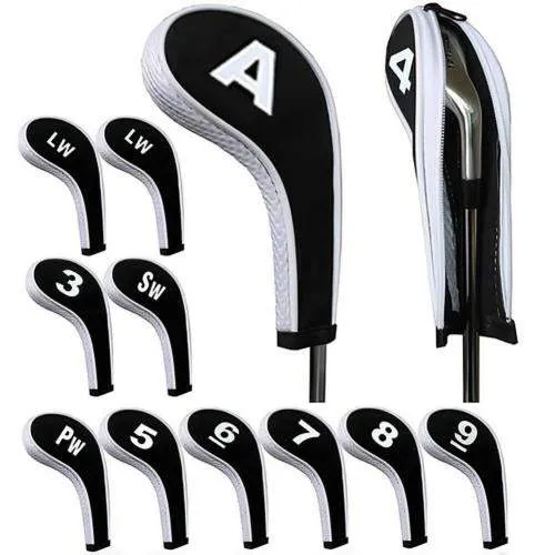 Numbered & Zippered Golf Club Headcover Set