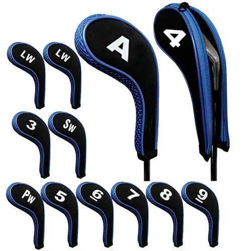 Numbered & Zippered Golf Club Headcover Set