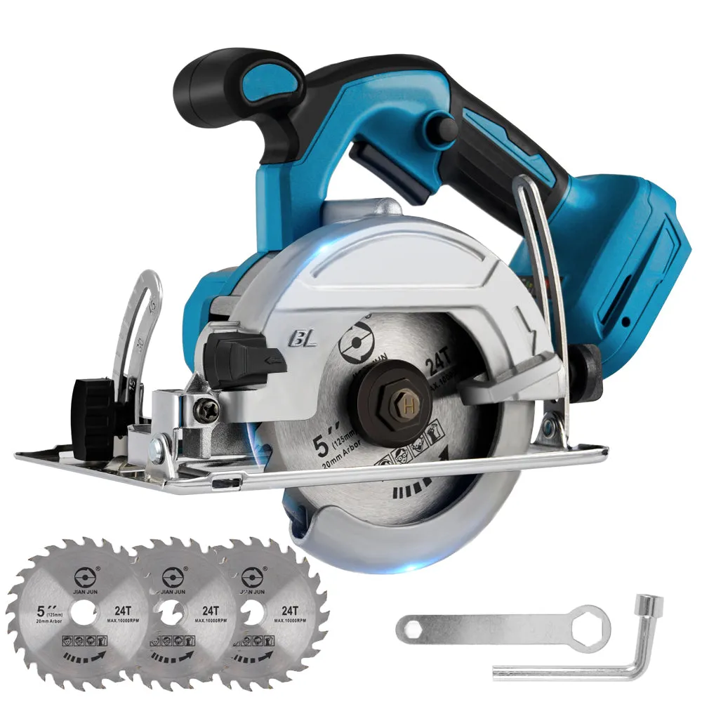 ONEVAN 125mm Circular Saw & 13mm Electric Drill & 1/4" Screwdriver Brushless Cordless 3‑Pc. Combo Kit 6.0Ah