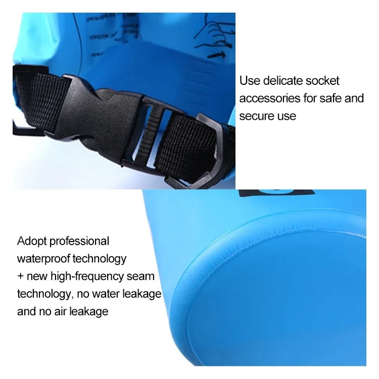 Outdoor Waterproof Bag Dry Sack PVC Barrel Bag, Capacity: 2L (Sky Blue)