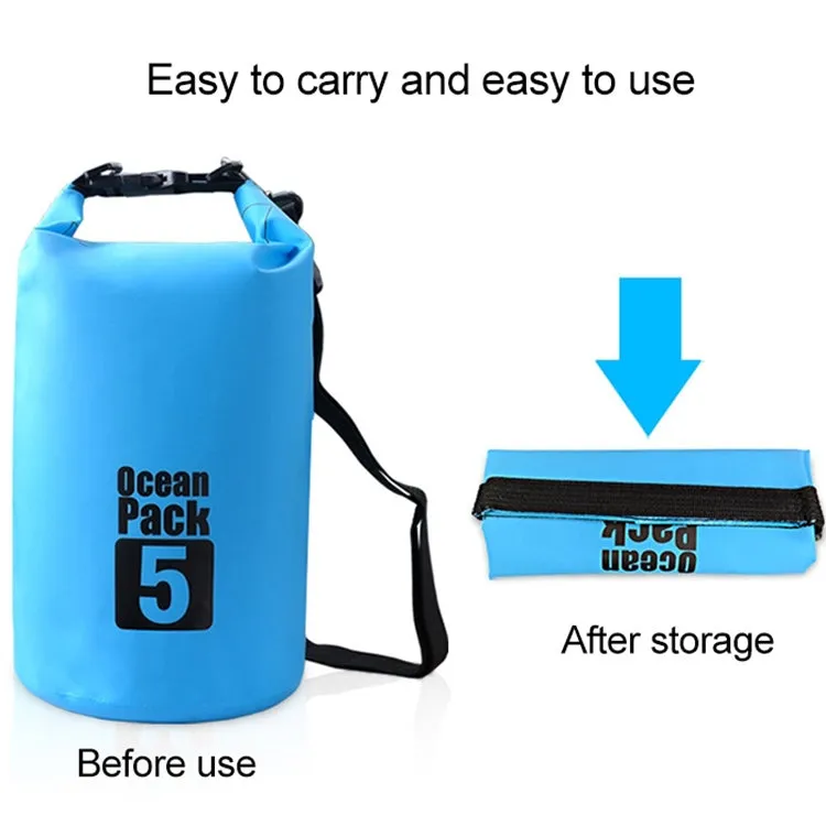 Outdoor Waterproof Bag Dry Sack PVC Barrel Bag, Capacity: 2L (Sky Blue)