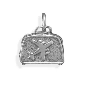 Oxidized 3D Suitcase Charm