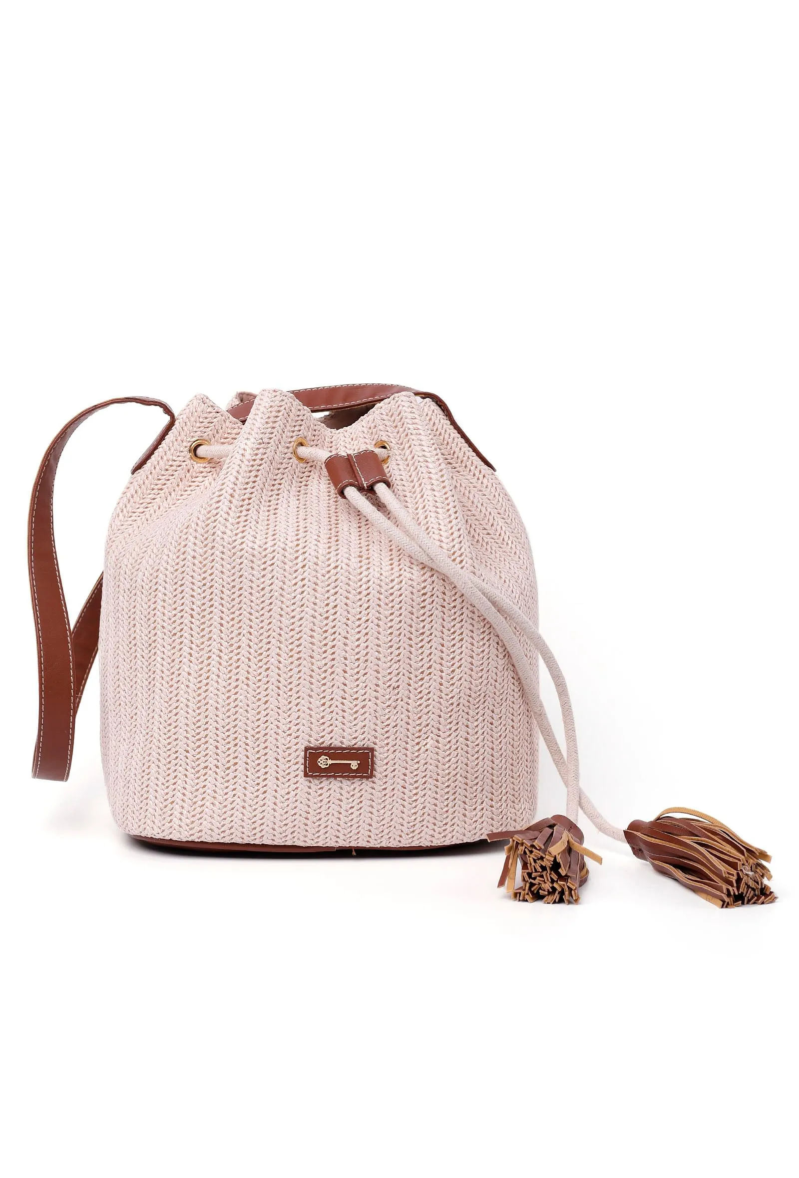 Pearl White Raffia Weave Potli Bag