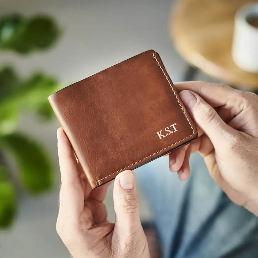 Personalised Leather Coin Wallet With Metal Photo Card