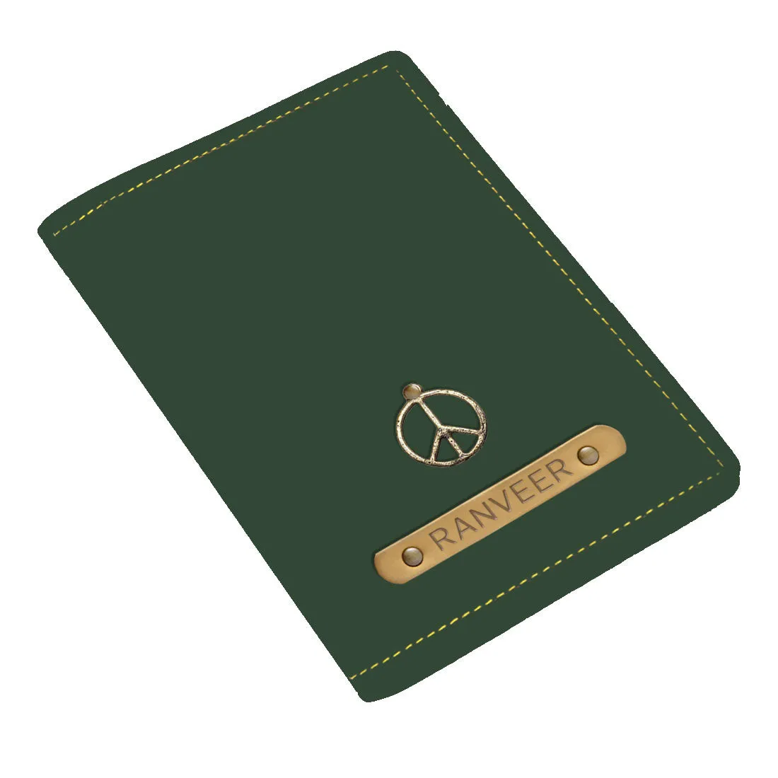 Personalised Travel Document Holder Passport Added Charm - Peace Sign