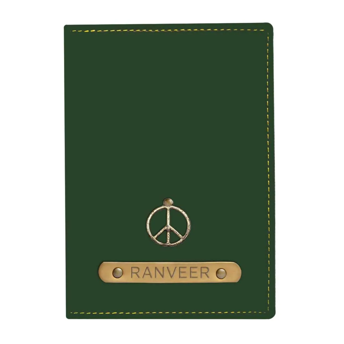 Personalised Travel Document Holder Passport Added Charm - Peace Sign