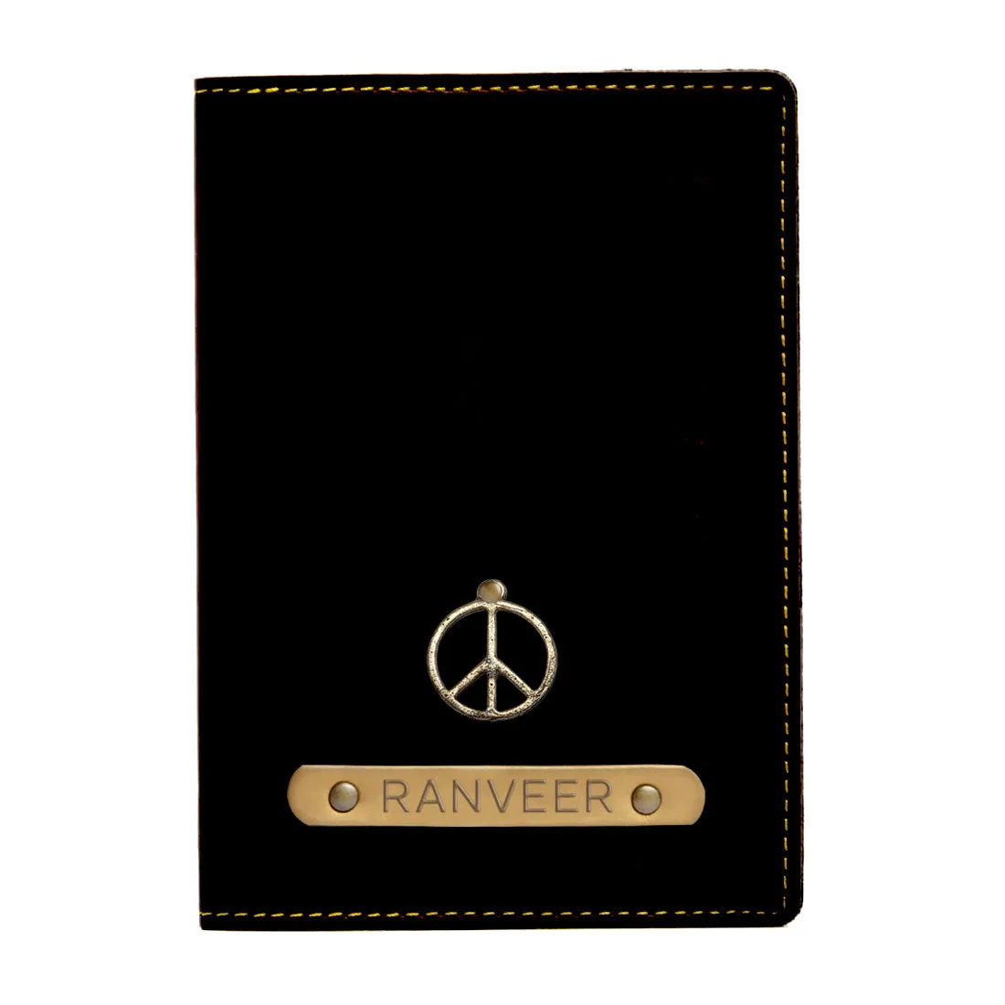 Personalised Travel Document Holder Passport Added Charm - Peace Sign