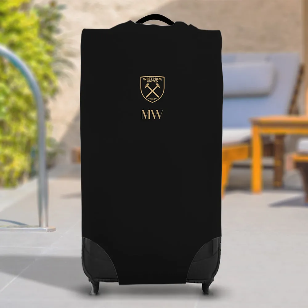 Personalised West Ham United FC Black Suitcase Cover (Large)