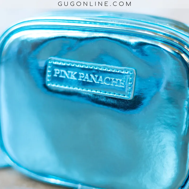 Pink Panache Jewelry Bag in Metallic Turquoise