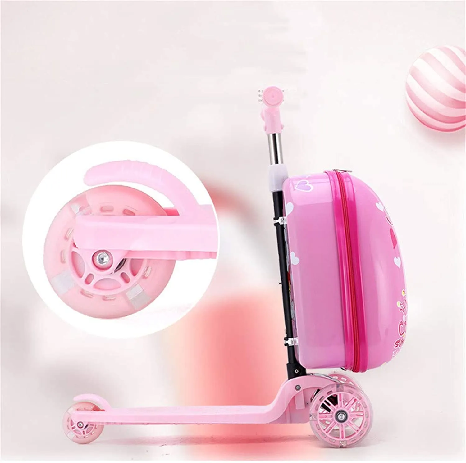 Pink Scooter Luggage suitcase