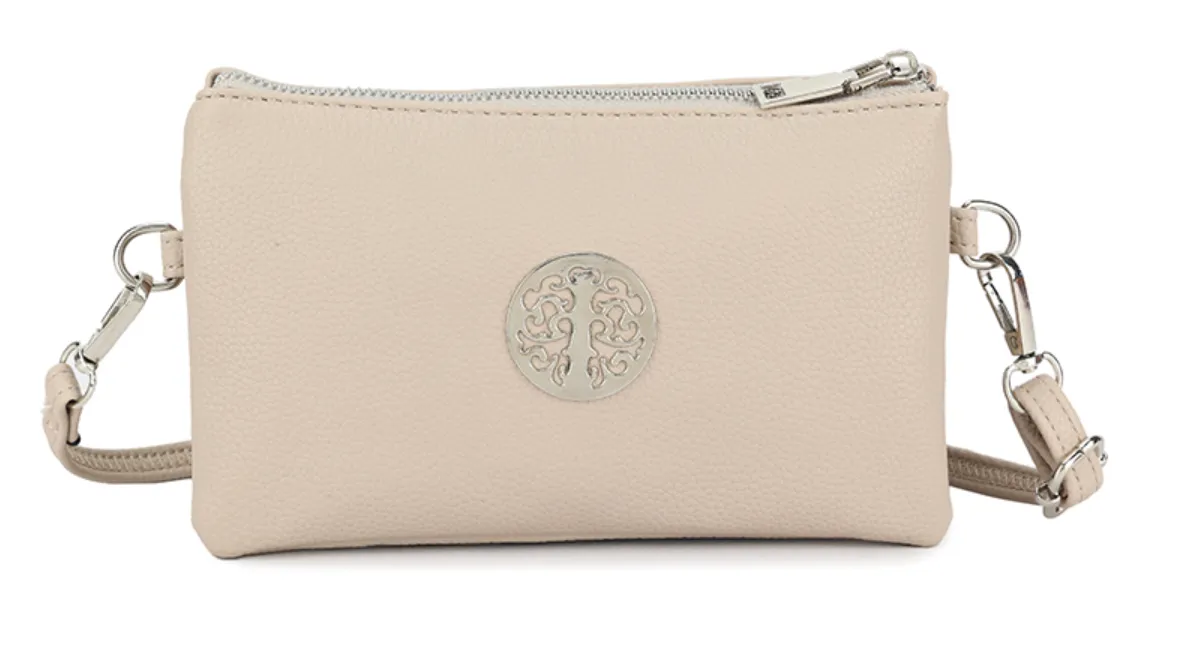 Plain Small Crossbody Bag With Tree Of Life Detail (11 Colours)