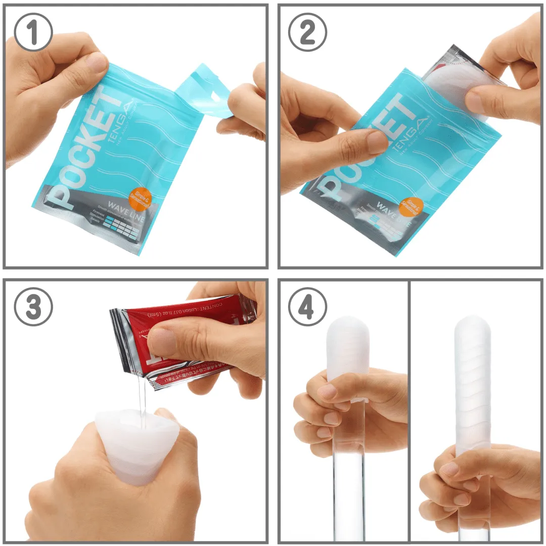 Pocket Tenga Disposable Masturbation Sleeve - Wave Line