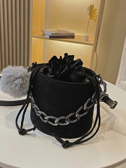 PomPom Bucket Handbag