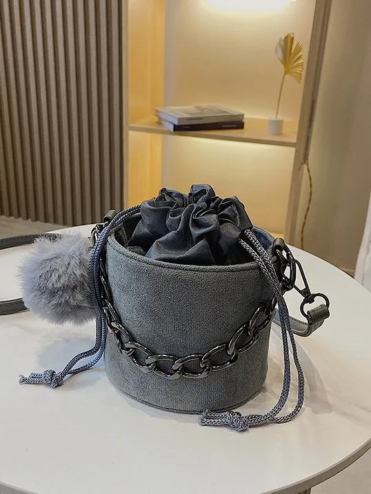 PomPom Bucket Handbag