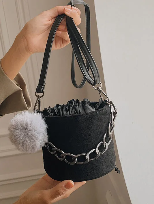 PomPom Bucket Handbag