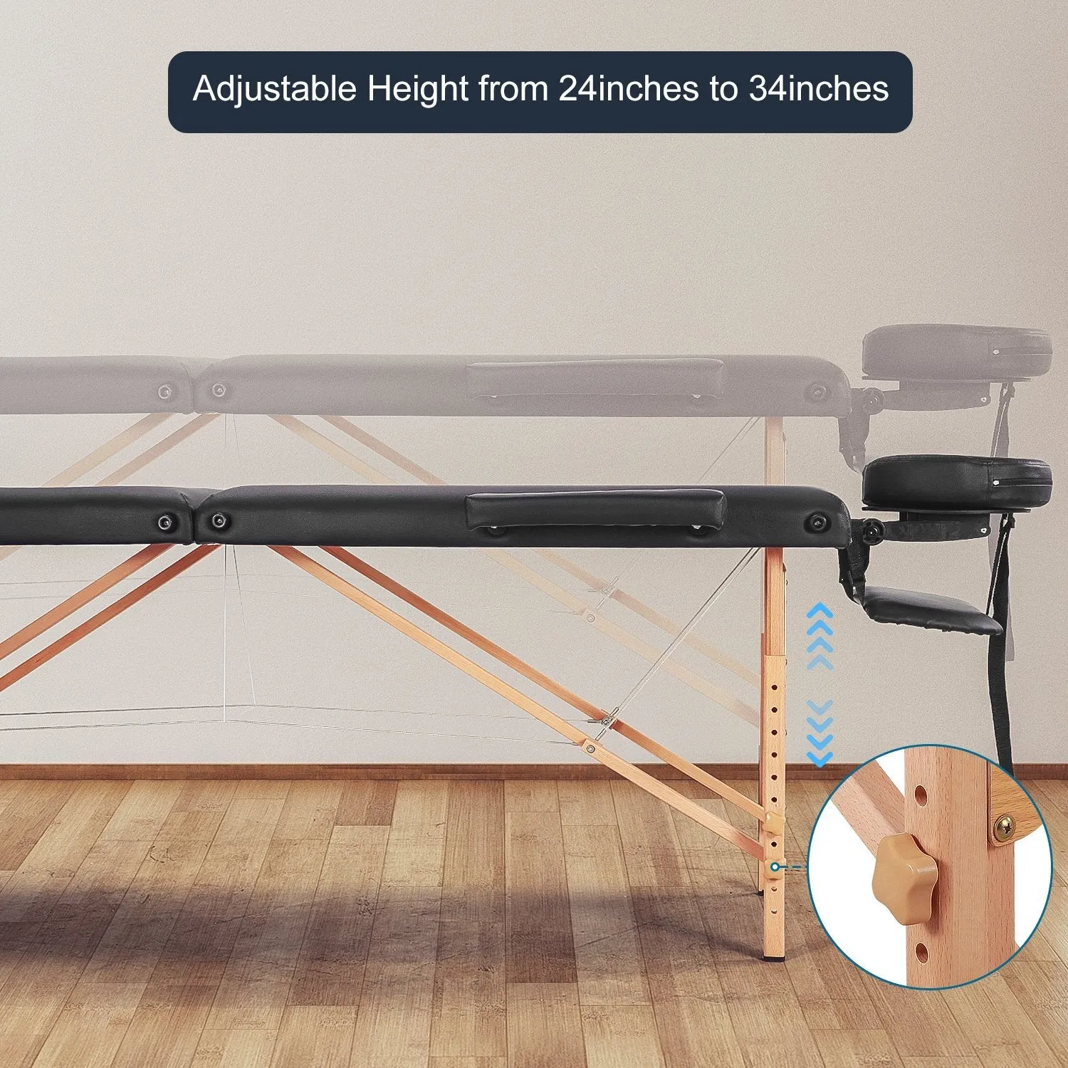 Portable Massage Table with 2 Fold Aluminium