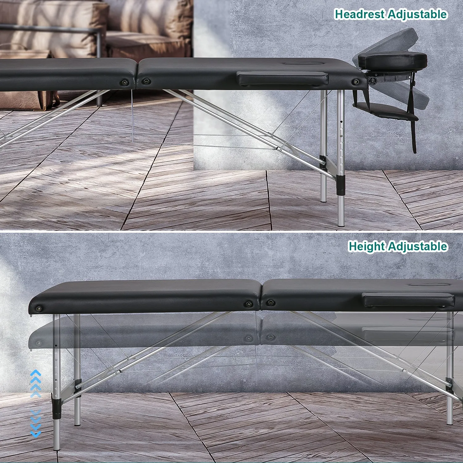 Portable Massage Table with 2 Fold Aluminium